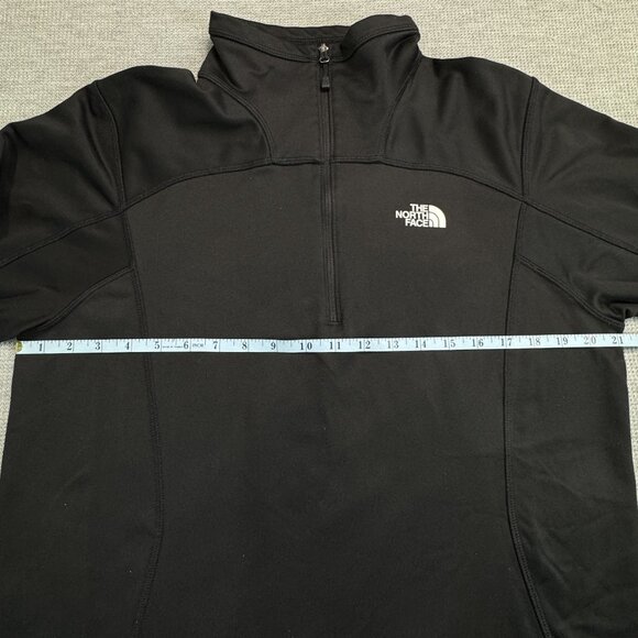 The North Face Mens Black 1/4 Zip Pullover Fleece Lined Jacket Medium Sweatshirt - Picture 8 of 12